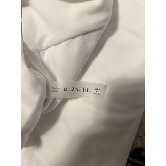 NWT Zaful Women's Two Piece White Swimsuit Bikini Ties Halter Size Medium/6 - Picture 5 of 7